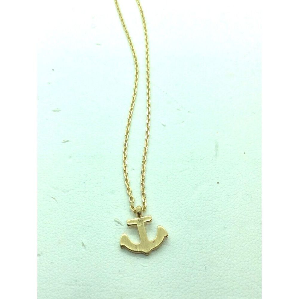 Anchor Pendant Necklace‎ 18" Gold Tone Chain Statement